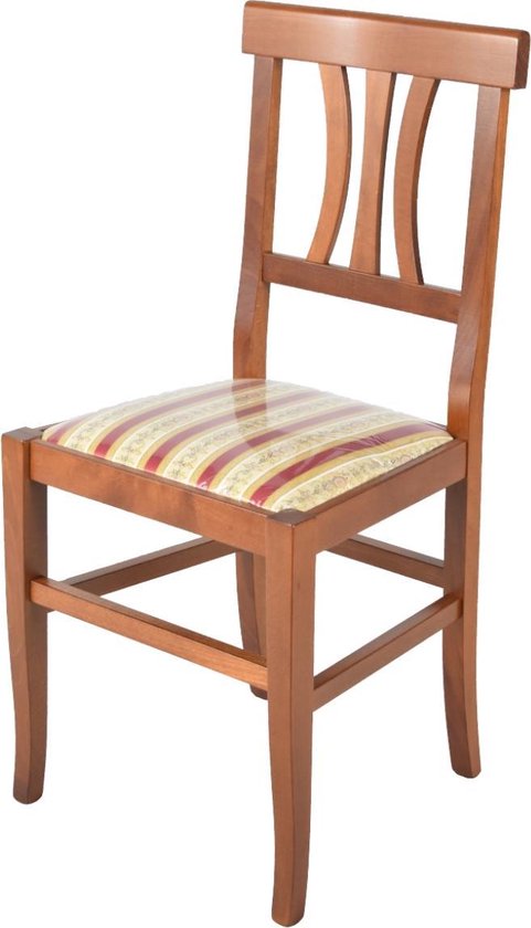 Foto: Tommychairs artemisia eetkamerstoel 1 stuk licht walnoot stof hout