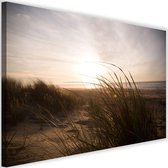 Schilderij Zonsondergang in de duinen, 2 maten, multi-gekleurd, Premium print