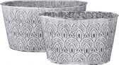 House Of Seasons Pot Ovaal 26 X 13 Cm Wit 2-delig