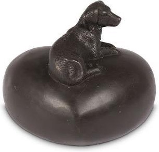 Mini - Asbeeld Dieren Urn Voor Uw Geliefde Dier Liggende hond in brons - Kat - Hond - Paard - Konijn