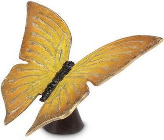 Mini - Asbeeld Dieren Urn Voor Uw Geliefde Dier Vlinder in brons - geel - Kat - Hond - Paard - Konijn
