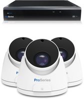 ProSeries Sony camerabewaking set met 3 x 8MP 4K UHD draadloze Dome camera