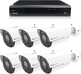 ProSeries Sony camerabewaking set met 6 x 8MP 4K UHD bekabelde Bullet camera