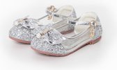 Frozen Elsa Anna schoenen - Zilver prinsessenschoenen maat 27 + Toverstaf / Kroon - Verkleedkleren Meisje