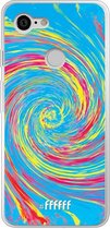 Google Pixel 3 Hoesje Transparant TPU Case - Swirl Tie Dye #ffffff