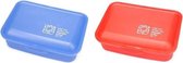Brooddoos - kunststof - rechthoek - rood blauw - Elian