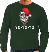 Gangster / rapper Santa foute Kerstsweater / Kersttrui groen voor heren - Kerstkleding / Christmas outfit S