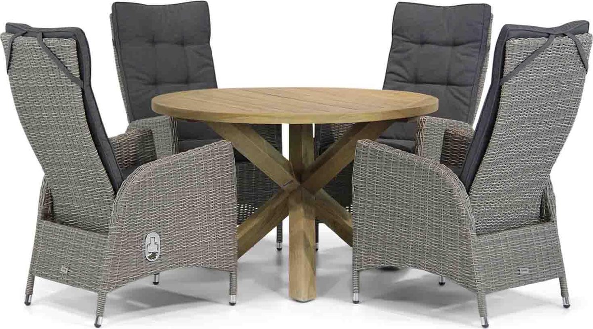 Garden Collections Lincoln/Sand City 120 cm rond dining tuinset 5-delig
