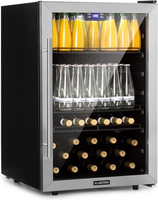 Horeca koelkast: Klarstein Beersafe drankenkoelkast - horeca - compressor - temperatuur instellen - 1 en 20 C° - glas - edelstaal, van het merk Klarstein