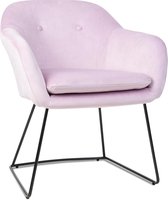 Besoa Zoe Fauteuil - Velvet/RVS - Roze