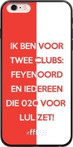 6F hoesje - geschikt voor iPhone 6s Plus -  Transparant TPU Case - Feyenoord - Quote #ffffff