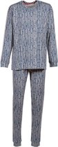 Woody Jongens-Heren pyjama blauw-gebroken wit - maat 128/8J