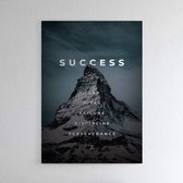 Walljar - Success mountain - Muurdecoratie - Poster met lijst