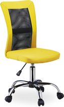 Relaxdays bureaustoel zonder armleuning - ergonomische computerstoel - verstelbaar - stoel - geel
