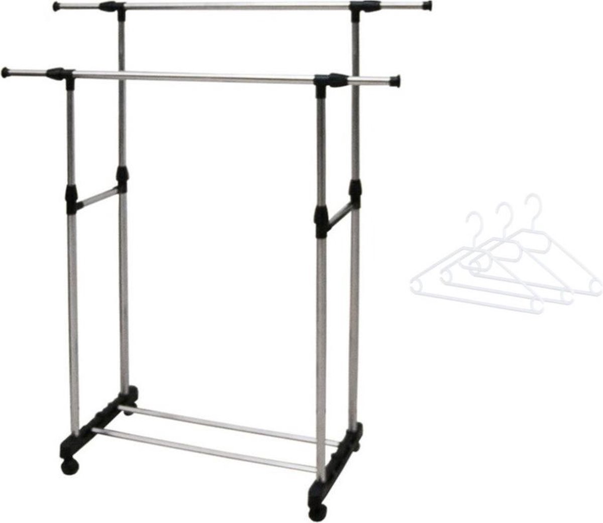 Trendoz Kledingrek - mobiel - dubbele stang - 160 cm | Leen Bakker