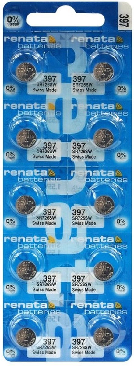 RENATA - Horlogebatterijen - Watch 397 - 10 stuks