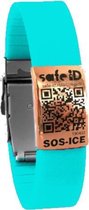 Safe-id Sos-armband Fluo Qr-code 22 Cm Siliconen Aqua/rosé