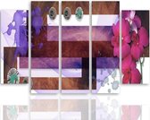 Schilderij , Compositie van Orchideeën , 4 maten , 5 luik , multikleur ,Wanddecoratie , XXL
