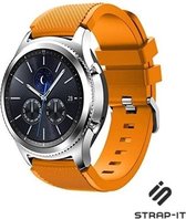 Siliconen Smartwatch bandje - Geschikt voor  Samsung Gear S3 Classic & Frontier siliconen bandje - oranje - Strap-it Horlogeband / Polsband / Armband