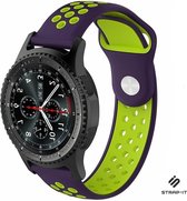 Siliconen Smartwatch bandje - Geschikt voor  Samsung Galaxy Watch sport band 45mm / 46mm - paars/geel - Strap-it Horlogeband / Polsband / Armband