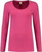 Bodyfit chemise femme manches longues / manches longues rose fuchsia - Vêtements femme chemises basiques L (40)