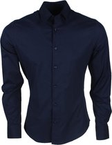 Sette Fratelli Heren Overhemd - Slim Fit - Navy