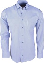 Marco Cassette - Heren Design Overhemd -  Regular Fit - Blauw met witte ruit