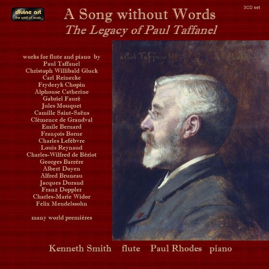 Een 3CD set met de titel "A Song without Words - The Legacy of Paul Taffanel". De cover toont een schilderij van een man met bril en baard.