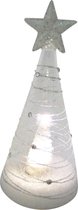 Peha Kerstglas Boom Met Ster Led 28 Cm Glas Transparant/wit