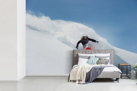hongersnood Betrouwbaar handelaar Fotobehang Skiën - vrouw aan skiën door dik pak sneeuw fotobehang vinyl  breedte 330... | bol.com