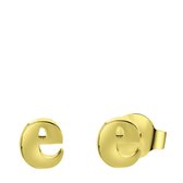 Lucardi Dames Goldplated oorbellen letter - Oorbellen - Cadeau - Staal - Goudkleurig
