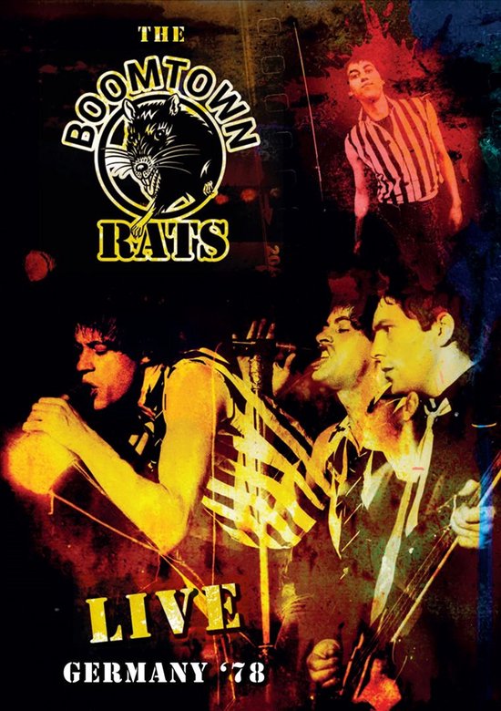 The Boomtown Rats Live Germany '78 affiche met bandleden in retrokleding.
