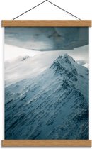 Schoolplaat – Sneeuwbergen vanuit de Lucht - 30x40cm Foto op Textielposter (Wanddecoratie op Schoolplaat)