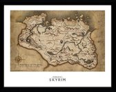 Skyrim: Map 30 x 40 cm Framed Print