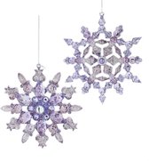 Purple Snowflake With Glitter 5.4 Inch