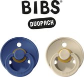 BIBS Fopspeen - Maat 2 (6-18 maanden) DUOPACK - Midnight & Sand - BIBS tutjes - BIBS sucettes