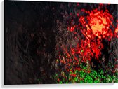 Canvas  - Rood en Groen Licht bij Water - 100x75cm Foto op Canvas Schilderij (Wanddecoratie op Canvas)