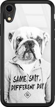 iPhone XR hoesje glass - Bulldog | Apple iPhone XR  case | Hardcase backcover zwart