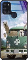 Samsung A21s hoesje glass - Lama adventure | Samsung Galaxy A21s  case | Hardcase backcover zwart