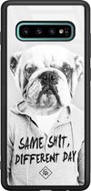 Samsung S10 Plus hoesje glass - Bulldog | Samsung Galaxy S10+ case | Hardcase backcover zwart