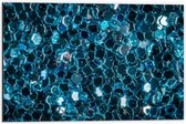 Dibond - Blauwe Pailletjes - 60x40cm Foto op Aluminium (Wanddecoratie van metaal)