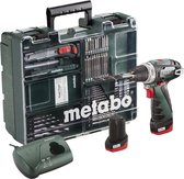 Metabo PowerMaxx BS Basic - Accuboormachine- 10,8 Volt - incl. 2 Li-ion batterij-packs (2,0Ah), lader en toebehorenset