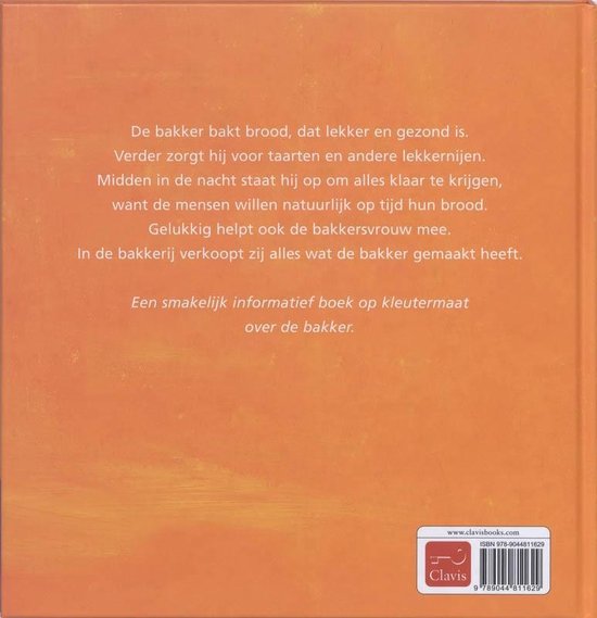 Achterkant boek met tekst over de bakker en ISBN.