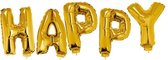 Folieballonnen Letters HAPPY Goud