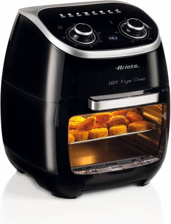 Foto: Alpina airfryer 4 5l heteluchtfriteuse voor 3 tot 4 personen air fryer met instelbare temperatuur van 80c tot 200c timer tot 60 minuten hetelucht friteuse 1450w zwart