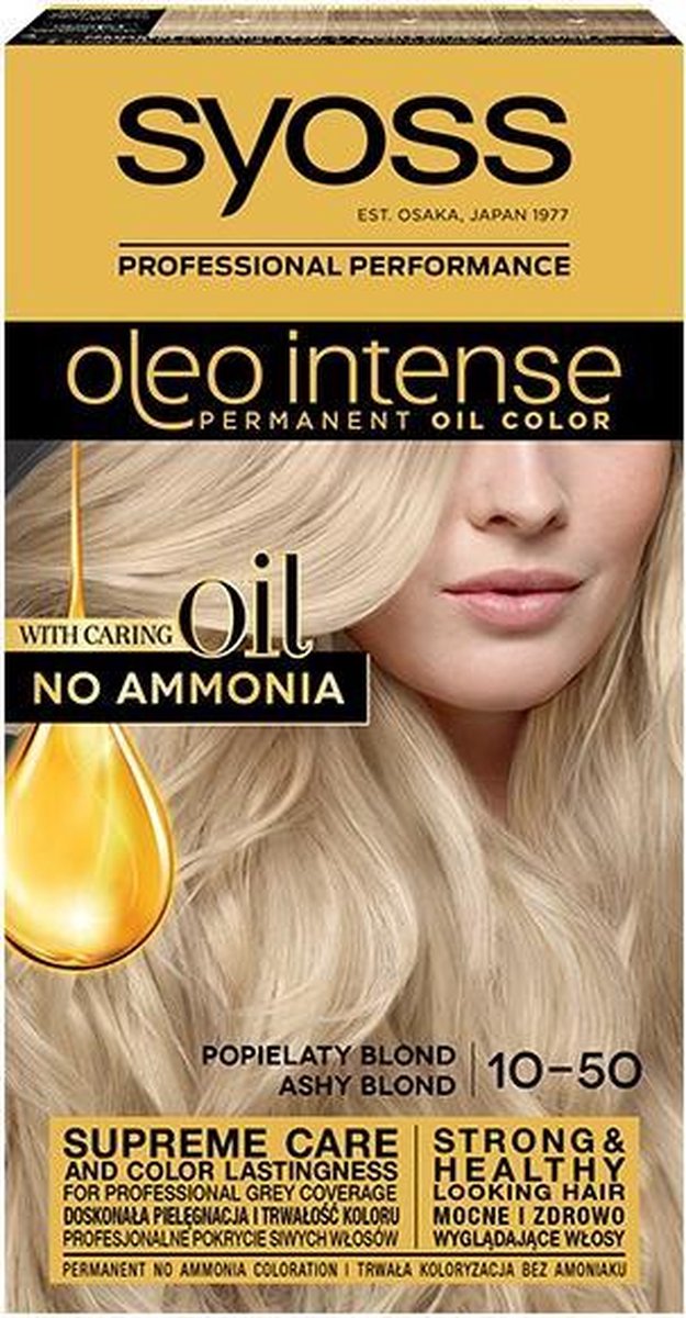 Syoss - Oleo Intense farba do włosów trwale koloryzująca z olejkami 10-50 Popielaty Blond