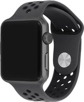 123Watches.nl 42mm bandje geschikt voor Apple Watch zwart / zwart sportbandje