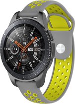 Bandje Voor Samsung Galaxy Watch Dubbel Sport Band - Grijs Geel - Maat: 22mm - Horlogebandje, Armband
