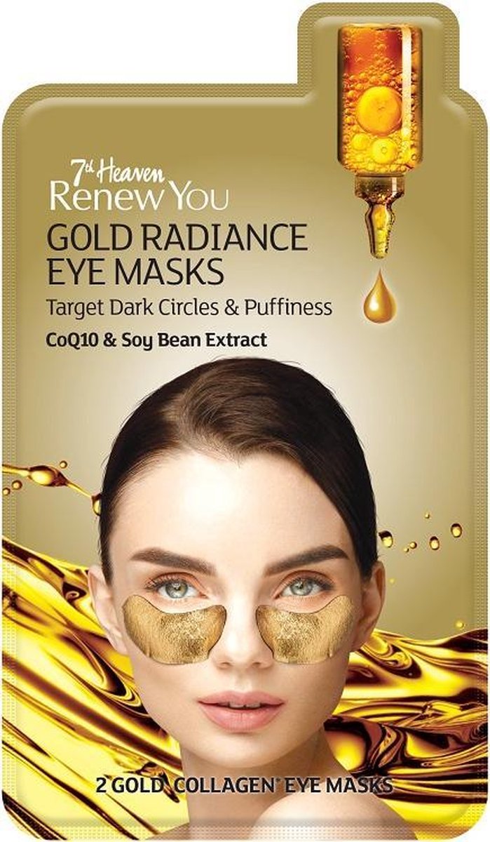 7th heaven Gold radiance eye mask – oogmasker voor vermoeide ogen – met CoQ10en Pro-vitamine B5