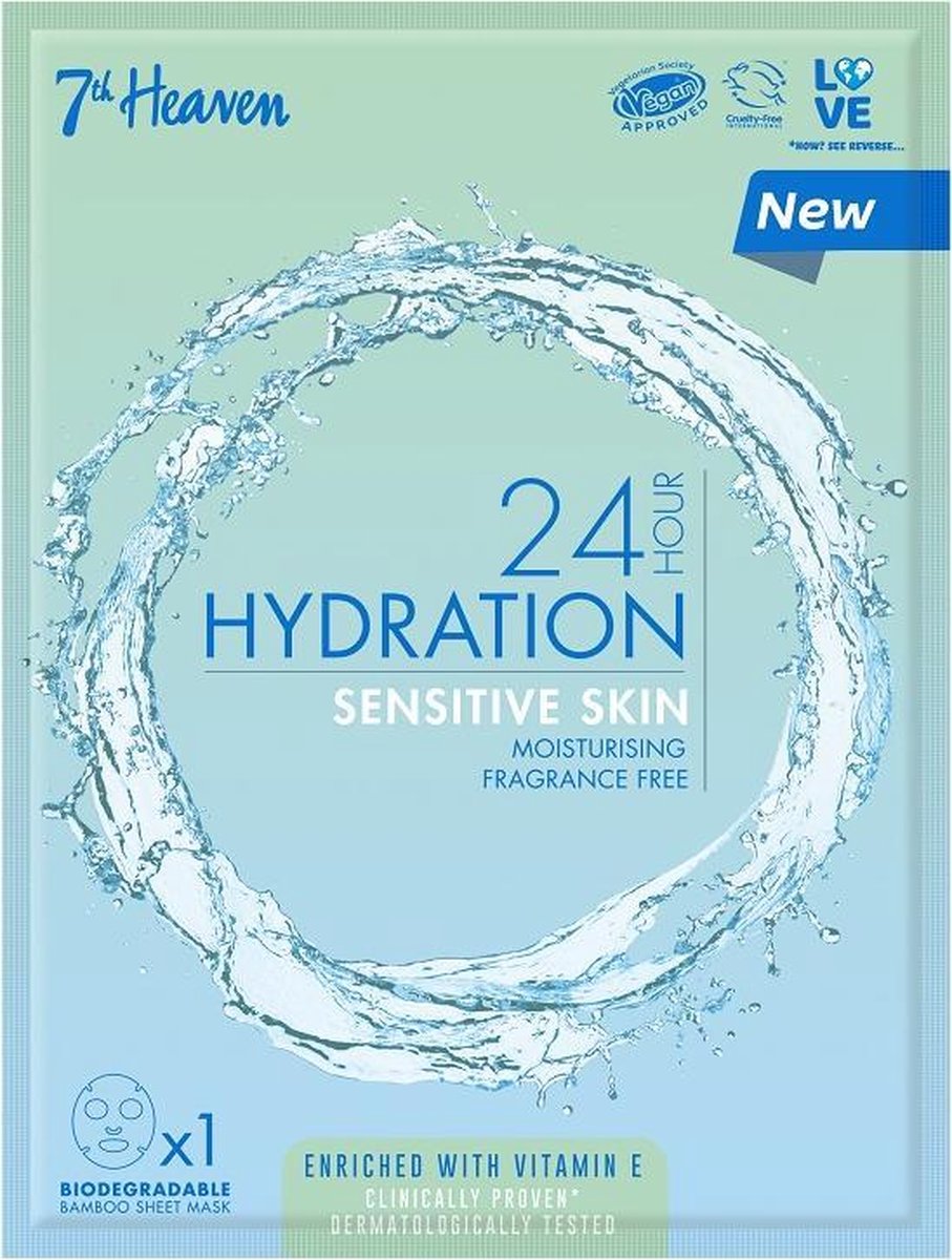 24H Uur Hydratatie Gevoelige Huid Ultra-vochtigheidsmasker in een vel voor de gevoelige huid 1pcs